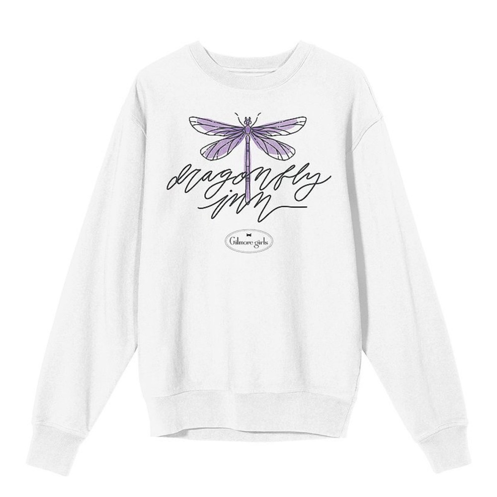 NWOT Gilmore Girls Dragonfly Inn White Pullover Sweatshirt